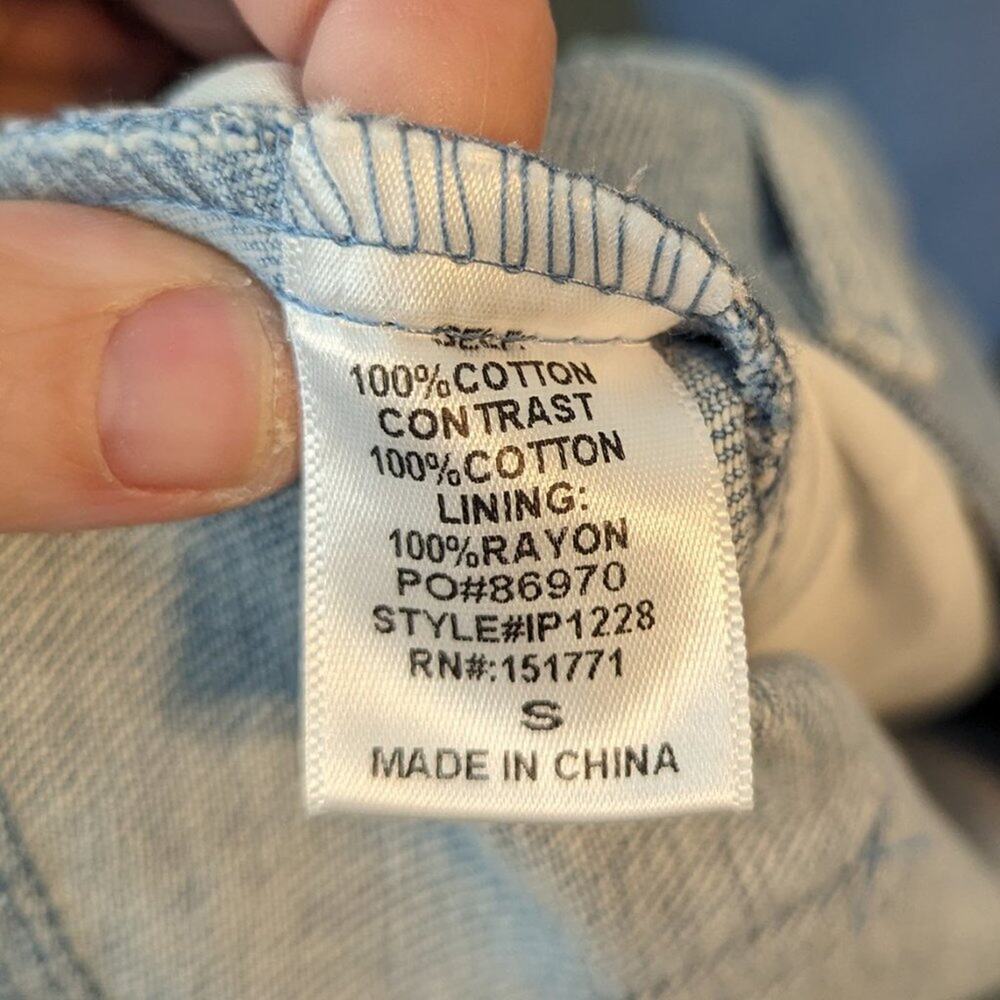 Le Lis Throwback Beauty Patchwork Denim Skirt Size S - Picture 5 of 6